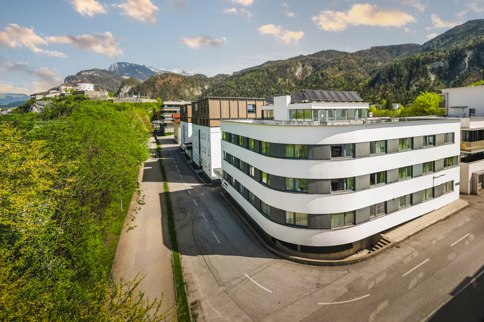 Eine Aufsicht vom Gebäude C der International Student Residence der FH Kufstein Tirol.