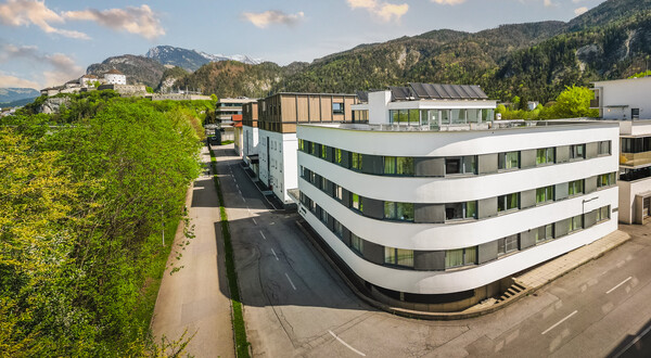 Eine Aufsicht vom Gebäude C der International Student Residence der FH Kufstein Tirol.