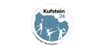 Umrisse von Personen bei sportlichen Aktivitäten mit einem blauen Hintergrund