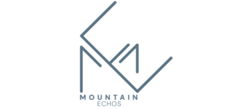 Schriftzug mit einem Strichlogo als Bergkette