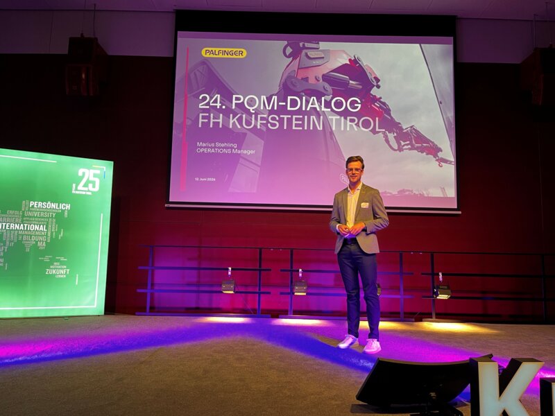 Marius Stehling, Operations Manager bei PALFINGER, spricht beim 24. PQM-Dialog 2026 an der FH Kufstein Tirol über Lean Management, Industrie 5.0 und Künstliche Intelligenz.