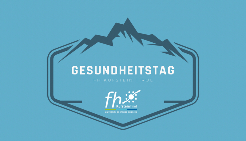 Gesundheitstage SKVM | © FH Kufstein Tirol Schriftzug mit einem Rahmen in Blau | © FH Kufstein Tirol