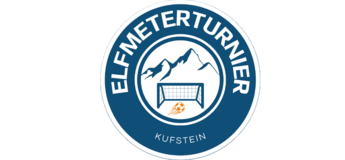 Rundes Logo in Weiß und Blau mit Berg und einem Fußballtor mit Ball | © FH Kufstein Tirol
