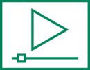 Media_Lab | © FH Kufstein Tirol Simplistische Grafik eines Videoplayers. | © FH Kufstein Tirol