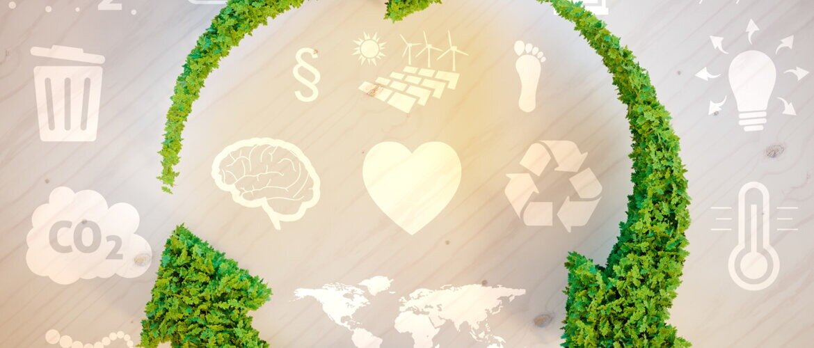 Greene_4_0 | © AdobeStock.malp 3 grüne Pfeile die aus Blätter bestehen bilden ein Symbol für Recycling. | © AdobeStock.malp