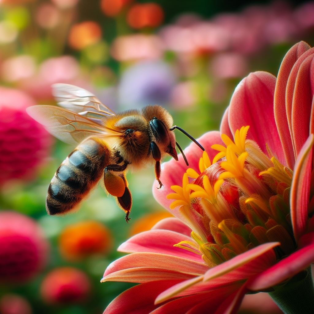 Webbild für Rund um die Biene | © KI-generiert Biene sitzt auf einer Blume | © KI-generiert