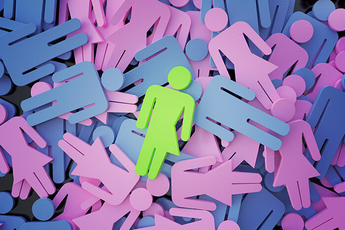 Diversity Matters Titelbild | © AdobeStock vchalup Symbolische Frauen und Männer Figuren liegen quer. Ein grünes Symbol in der Mitte. | © AdobeStock vchalup
