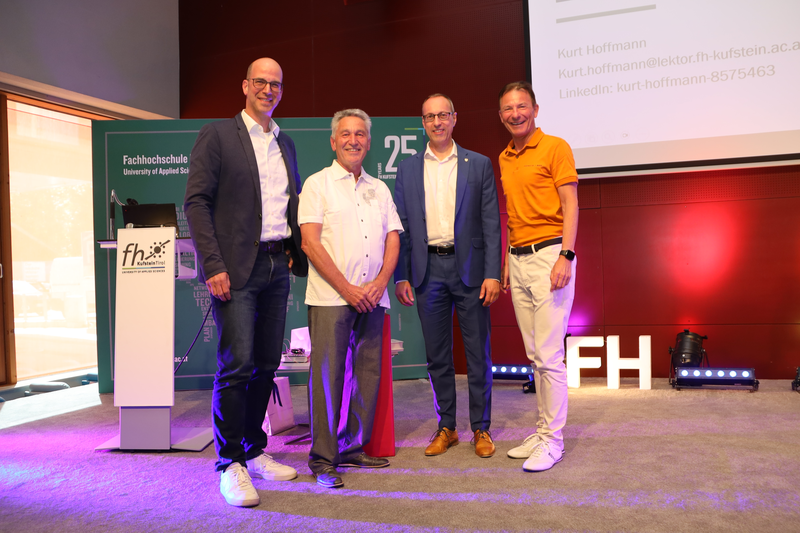 Prof. (FH) Dr. Peter Dietrich, Prof. (FH) Mag. Kurt Hoffmann, Prof. (FH) PD Dr. Mario Döller und Prof. (FH) Dr. Thomas Madritsch. | © FH Kufstein Tirol 