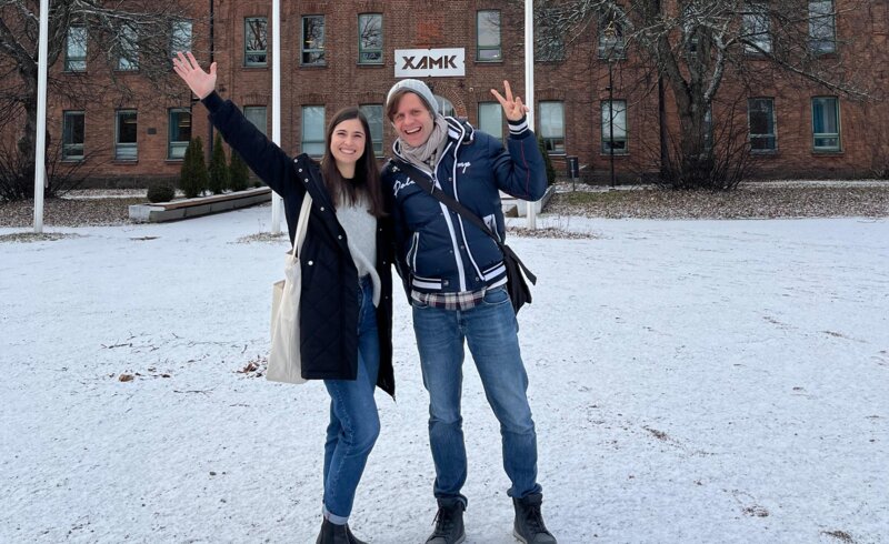 Daniel und Melanie bei der International Week in Finnland.