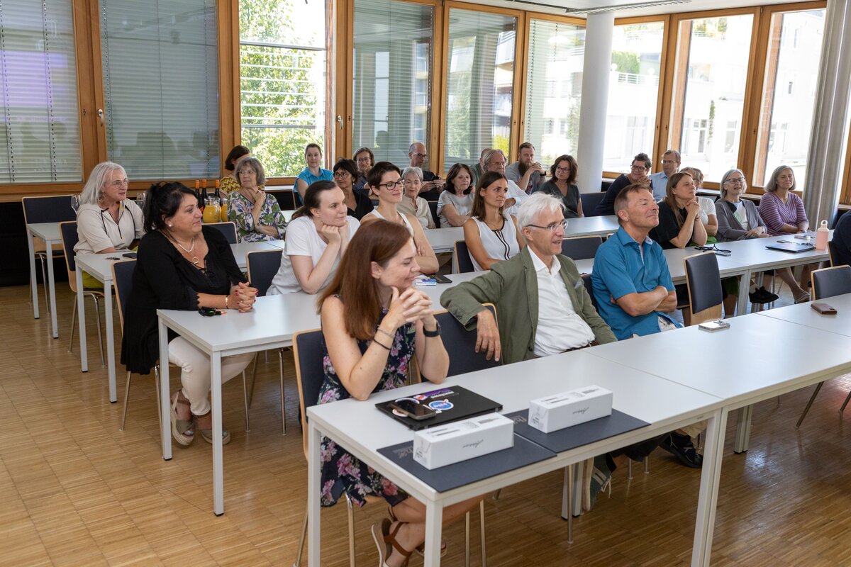 Das Publikum bei den Antrittsvorlesungen von Hon.-Prof. (FH) Dr. Richard Mayr sowie Prof. (FH) PD Dr. Agnes Bidmon. 