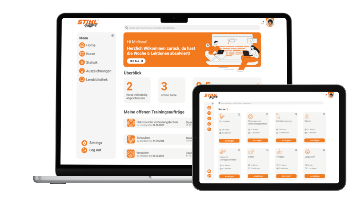 Abbildung der Dashboard-Ansicht des Skillhubs