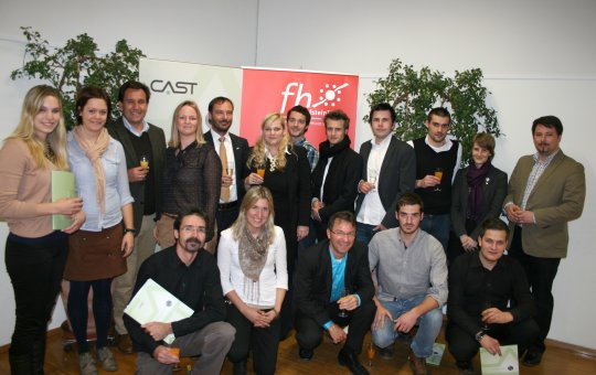 Fit for Business Ideenwettbewerb -  Organisatoren, Jury und Teilnehmer der Finalrunde am 22.11.2011 an der FH Kufstein Tirol