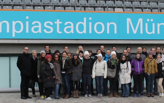 Der Masterstudiengang Sport-, Kultur- & Veranstaltungsmanagement auf Exkursion in München.