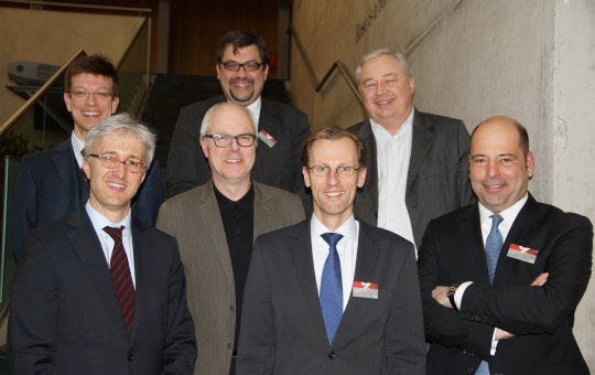 v.l.: Hr. Ganter, Asc. Prof. (FH) Dr. Martin Adam, Peter Niederhäuser, Jan Zeidler, Prof. Dr. Sören Dressler, Thomas Eggert, Dr. Sascha Marquardt