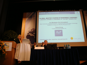 Präsentation des Masterkurses bei Closing Session vor dem Plenum des Solar World Congresses