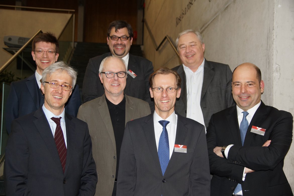 v.l.: Hr. Ganter, Asc. Prof. (FH) Dr. Martin Adam, Peter Niederhäuser, Jan Zeidler, Prof. Dr. Sören Dressler, Thomas Eggert, Dr. Sascha Marquardt