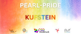 Bild zeigt Regenbogenfarben mit dem Schriftzug Pearl-Pride.